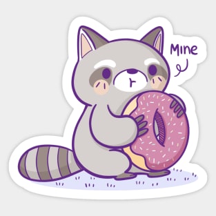 Raccoon With a Donut Sticker